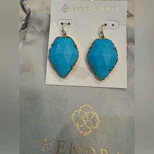 Kendra Scott turquoise Corley earrings set in gold finish